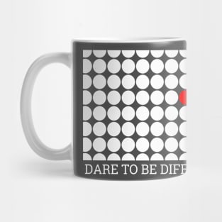 DARE TO BE DIFFERENT red and white dots Mug